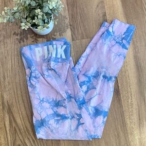 PINK Victoria's Secret Women’s Tie-Dye Leggings - Blue and Purple